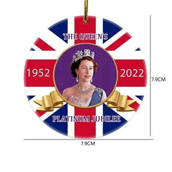 Regina Elizabeth a II-Memorial Agățat Suvenir de Crăciun Decor Aniversare Consumabile Ornament pentru Casa Glafuri Usi Coridoare Imagine 2