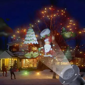 De Craciun Mini Laser om de Zăpadă Crăciun Proiector de Lumina LED-uri în aer liber se Deplasează Peisaj Lampa Xmas Impermeabil Lumini Disco Decoratiuni Imagine 2