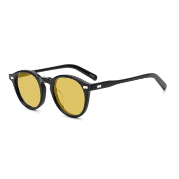 De înaltă Calitate MILTZEN Acetat Retro Rotund ochelari de Soare Pentru Barbati Si Femei HD cu Protecție UV Lentile Polarizate de Conducere ochelari de Soare 2021 Imagine 2
