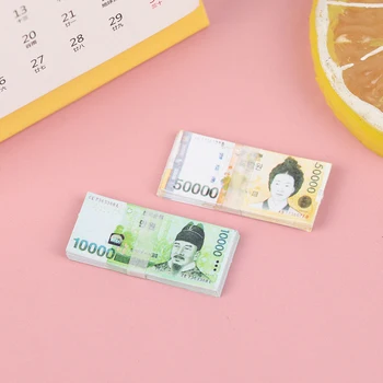 1 Pachet Mini Dolari Coreean Won Drăguț Bancnote Model In Miniatura, Articole Pentru Casa Barbie 1/12 Păpuși Accesorii Papusa Jucărie Imagine 2