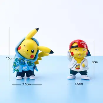 Pokemon Figura Kawaii Pikachu Stea Fierbinte Anime Haine de Moda Model de Trend Jucarii Papusa in Interiorul Masinii Ornamente pentru Copii Cadouri Imagine 2
