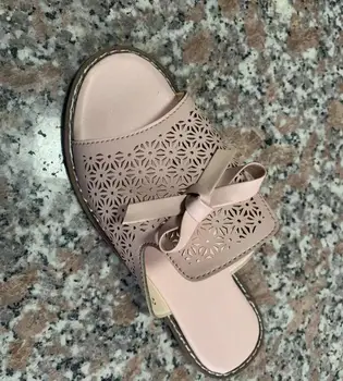 2022 Vara Femei Sandale Pană Premium Ortopedice, pantofi Sandale Vintage Anti-alunecare Casual din Piele de sex Feminin Platforma Pantofi Retro Imagine 2