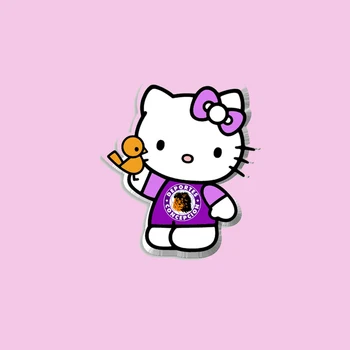 Kawaii Hello kitty Insigna Brosa Ace pentru Fetele Harajuku Manga Desene animate Figura Broșă Pin Badge Bijuterii Femei Hello Kitty Pisica Cadou Imagine 2
