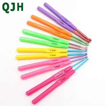 QJH Brand Culoare alumină croșete Set 12buc în Dimensiuni de 2,5 MM-5.0 MM Neted mâner de plastic cârlige Cele mai Bune Cadouri Pentru Mama Ei. Imagine 2