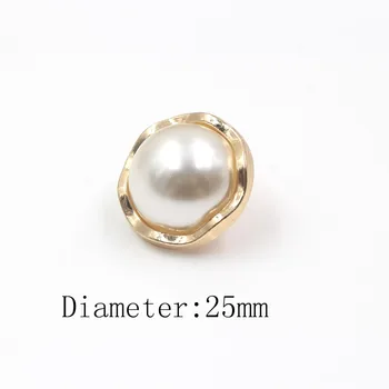 Pearl de metal buton pulover haina butoane decorare accesorii DIY 10buc/Lot-O-181204-450 Imagine 2