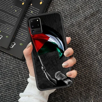 Palestina Pavilion caz de Telefon Pentru Samsung Galaxy Nota 4 8 9 10 20 S8 S9 S10 S10E S20 Plus UITRA Ultra negru de lux, coperta bara Imagine 2
