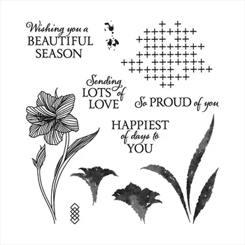 Amaryllis Floare de Timbru Flori Sentimente mai Fericite Zile La Tine Clar Timbre pentru DIY Scrapbooking Carte de a Face Meserii Imagine 2