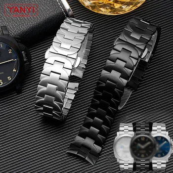 Otel Inoxidabil 316L curea de ceas 24mm watchband pentru Panerai PAM111 PAM441 ceas trupa Curbat monofazate de metal brățară pentru bărbați Imagine 2