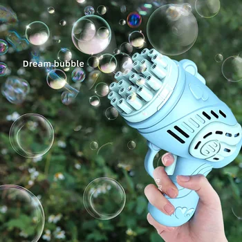 23-Gaura Bubble Blower Gatling ToyBubble Suflantă Lansator De Rachetă De Jucărie Pentru Copii Cu Baterii Tunuri Cu Bule De 4-10 Ani Imagine 2