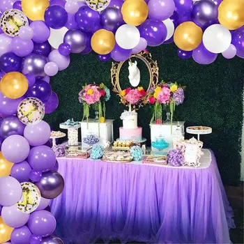 Violet Ghirlanda Baloane Arcada Kit Chrome Confetti Metalice Baloane Violet Set pentru Nunta, Ziua de nastere Decoratiuni Petrecere de Absolvire Imagine 2