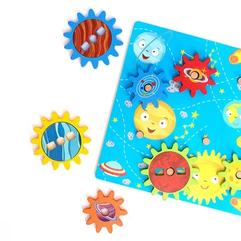 Jucarii Pentru Copii Din Lemn Blocuri De Viteze Puzzle Devreme De Învățământ Montessori Jucării Senzoriale Motorii Fine De Formare Creier Pentru Copii Bord Ocupat Jucarii Imagine 2