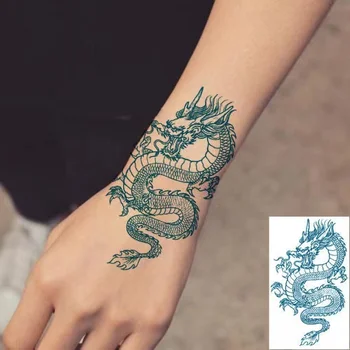 Chinese Dragon tatuaj Fals Transfer de Apă rezistent la apa Temporar Autocolant Femei Barbati sexy Beauty Body Art Chestii Misto Brațul de Artă Imagine 2