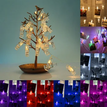 1,5 M Foto Clip Titularul LED Șir de lumini Alimentat de la Baterie de Crăciun, Anul Nou, Petrecere de Valentine ' s Nunta Ramadan Decor de Basm Imagine 2