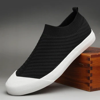 2022 Vara Noi Barbati Pantofi de Moda de Stradă Usoare Aer Respirabil ochiurilor de Plasă Slip-on Casual Pantofi pentru Bărbați Mocasini Pantofi Plat Imagine 2