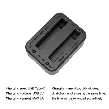 PULUZ Baterie Încărcător Rapid Hub Suport de Încărcare Pentru Insta360 X3 USB Dual Baterii Shadowstone &Indicatorul luminos aparat de Fotografiat Accesorii Imagine 2