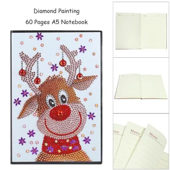 Cadou de crăciun Moș Crăciun 5D DIY Speciale în Formă de Diamant Pictura Notebook Diamond Broderie Cărți A5 Notebook Diamond Pictura Imagine 2