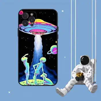 Desene animate spațiul extraterestru Telefon Caz Pentru iPhone 8 7 6 6S Plus X SE 2020 XR XS 14 11 12 13 Mini Pro Max Mobil Caz Imagine 2