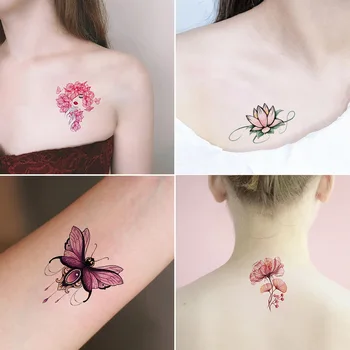 30buc/set Tatuaje Temporare Autocolante pentru Femei Butterfly Dream Catcher Flori Tatuaj Fals rezistent la apa Tatouage Temporaire Femme Imagine 2