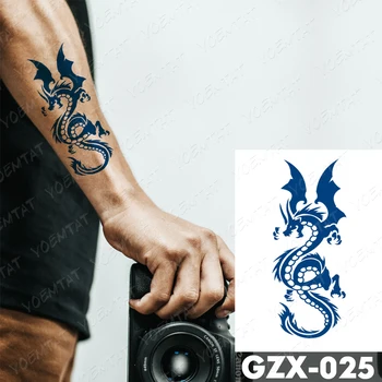 Suc De Cerneală Durată Impermeabil Tatuaj Temporar Autocolant Japoneză Dragon Totem Tatuaje Soare Wing Body Art Brațul False, Tatuaj Femei Bărbați Imagine 2