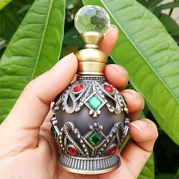 15ml Vintage din Metal Sticla de Parfum Stil Arab Uleiuri Esențiale Dropper Sticla Recipient Orientul Mijlociu Plivitul Decor Cadou Fierbinte Imagine 2