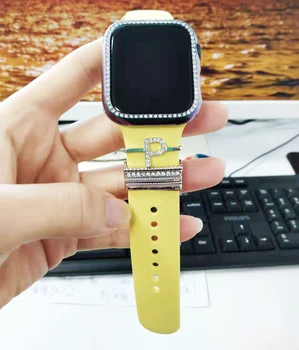 Farmecele metalice Inel Decorativ Pentru Apple Watch Formatia Diamant Ornament Inteligent Ceas Silicon Curea Accesorii Pentru iwatch Brățară Imagine 2