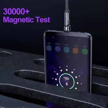 1m Magnetice Micro USB de Tip C Cablu pentru iPhone Samsung 540°Roti Magnet Rapid Cablu de Încărcare pentru Huawei, Xiaomi Imagine 2