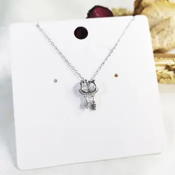 TAKARA TOMY Femeie Drăguț Hello Kitty S925 Argint Clavicula Colier Fata Diamant Dulce și Ușor Accesorii Cadou Imagine 2