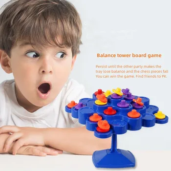 Jocuri Puzzle Pentru Copii Părinte Copil Interacțiune Jocuri De Bord Echilibrat Copac Jucarie Montessori Învățământ Stivuire Jucării De Învățare Cadouri Imagine 2