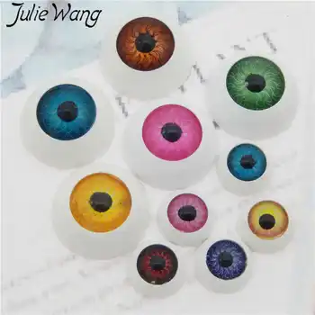 Julie Wang 10BUC Rotund Ocular Păpușă de Plastic Ochii de Culoare Amestecat Butoane de Siguranță de Ochii Omului Pentru Păpuși Jucărie de Pluș Face Accesoriu Imagine 2