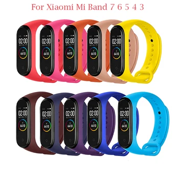 Curea de ceas pentru Xiaomi Mi Band 7 6 5 4 3 Bratara de Silicon Brățară Încheietura mâinii Curele MiBand 3 4 band5 band6 Smartwatch Accesorii Imagine 2