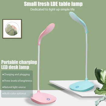 Portabil de Încărcare USB Și Conectați Lampa de Birou Led cu Trei viteze Reglabile de Protecție a Ochilor Atinge Lampa de Masa Pentru Dormitor Lumini de Noapte Imagine 2