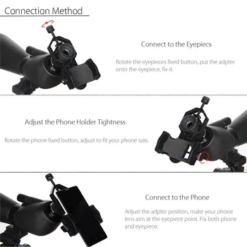 Telefon Mobil Universal Adaptor Clip Muntele Binoculară Monoculară Spotting Domeniul De Aplicare Telescop Suport De Telefon Suport Ocular Imagine 2