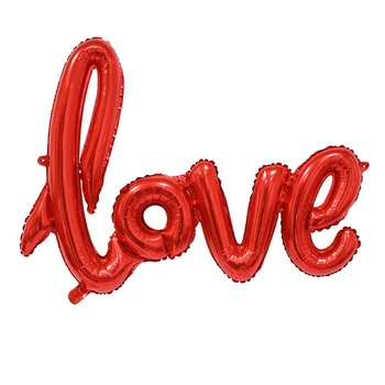 108*65 cm Ligaturi Scrisoare de DRAGOSTE Balon Folie Aniversare de Nunta Valentines Partid Decor Balon Roșu Șampanie Imagine 2