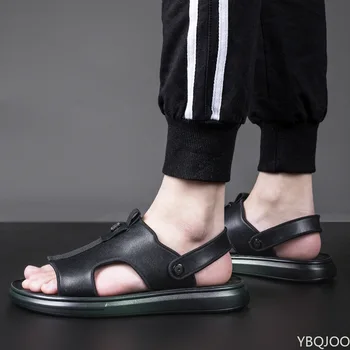De Brand Nou de Vara Barbati Sandale de Agrement Plaja Barbati Pantofi de Înaltă Calitate din Piele Sandale de Moda pentru Bărbați Sandale Imagine 2