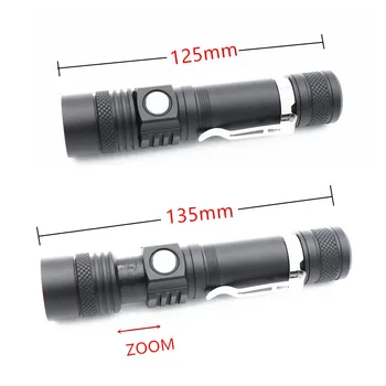 Ultra Luminos Lanterna LED XP-L V6 L2 T6 LED-uri margele lampa rezistent la apa Lanterna cu Zoom 3 moduri de iluminare Multi-funcție USB de încărcare Imagine 2