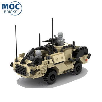 Militari Înarmați Șacal Recunoaștere Armura Vehicul Poate Echipaj Asamblate Granular Building Block Model Set Jucărie pentru Copii Cadouri Imagine 2
