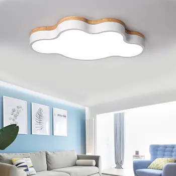 Led-uri moderne de interior nor lumini plafon de prindere copii drăguț din lemn, living, dormitor lampa estompat desene animate decorațiuni interioare corp de iluminat Imagine 2