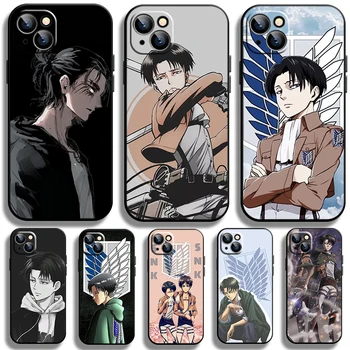 Anime Japonez Atac Pe Titan Caz Pentru Apple iPhone 14 13 12 11 Pro Max Mini XS Max X XR 7 8 Plus SE2020 TPU Negru Capacul Telefonului Imagine 2