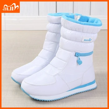 Cizme De Iarna Pentru Femei Ladys Pantofi De Cald Snow Boot În Interiorul Amestecat Lână Naturală Solidă De Culoare Albă Buffie 2022 Frumos În Căutarea Transport Gratuit Imagine 2
