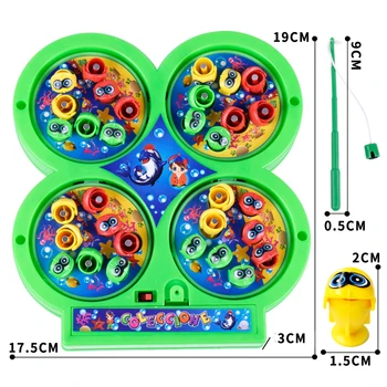 Copii Simple Electrice Rotative Magnetice Pescuit Copii Jucării 4 Stalpi De Pescuit De 48 De Bucăți Pesti Canto Clasic Părinte Copil Jucării Imagine 2