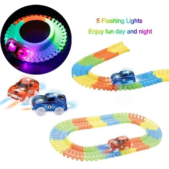 Magic masina Electrica,5 lampă cu LED-uri,piese de jucărie, mașini feroviar de pista de curse, Educative pentru copii jucarii pentru copii mașini de jucărie,cadouri de ziua de nastere Imagine 2