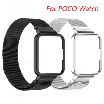 Trupa ceas Pentru POCO Watch Inteligent Watch Curea Magnetic Loop Bratari Pentru PoCo Ceas Bratara Caz de Metal Protector de Acoperire Bara Imagine 2