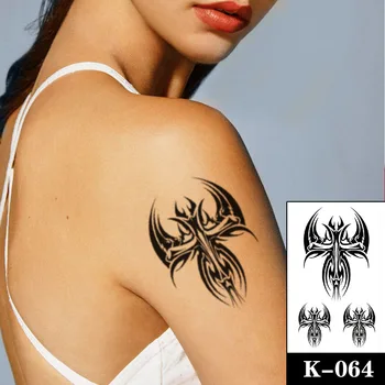Impermeabil Tatuaj Temporar Autocolant Negru Dragon Totem Animal Crescut Design Tatuaje False Flash Tatuaje Mana Body Art pentru Barbati Femei Imagine 2