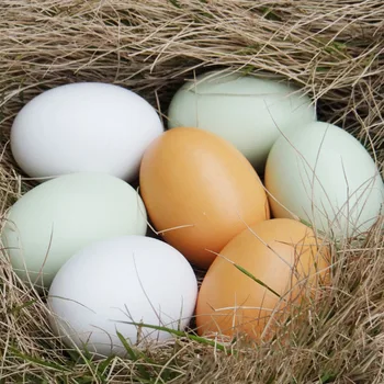 Fals ieftin Ouă de Simulare din Lemn de Găină Rață Gâscă Dummy Pictat Ouă pentru Copii Jucarii Educative Alimente Artificiale de Paști jucărie Imagine 2