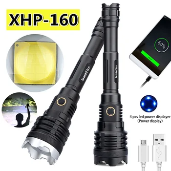 Lanterna puternica XHP160 Ultra Bright Lanterna Reîncărcabilă 21700 Baterie Zoom Tactice de Lumină în aer liber de Iluminat cu LED Flash de Lumină Imagine 2