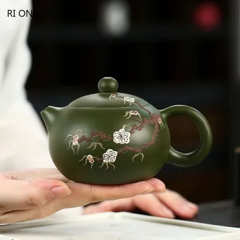 200ml Tradiționale Zisha Xishi Ceainic Clasic Yixing Violet Lut Oală de Ceai Prime de Minereu de Noroi Verde Frumusete Ceainic Personalizate Seturi de Ceai Imagine 2