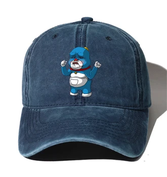 Unisex Denim Capac de Spălat Bumbac șapcă de Baseball Adolescenți Casual Capace Pentru anime Doraemon Cowboy pălărie Imagine 2