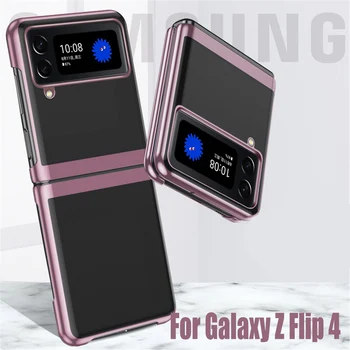 De lux Ultra-subțire Placare Transparent, Capac de Protectie Pentru Samsung Galaxy Z Flip 4 5G Caz Telefon rezistent la Socuri Cazuri Coque Fundas Imagine 2