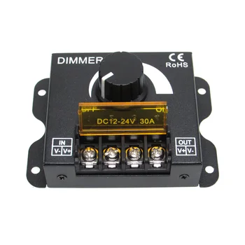 DC 12V 24V LED Dimmer Switch 30A 360W Regulator de Tensiune Reglabil Controler Pentru Benzi cu LED-uri de Lumină Lampă cu LED Dimming Variatoare Imagine 2