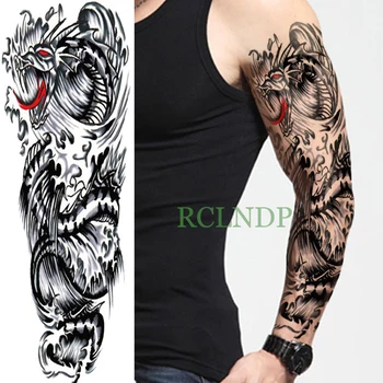 Impermeabil Tatuaj Temporar Autocolant fier Mecanica se răcească complet braț Străin fals tatuaj flash tatoo sleeve mari dimensiuni body art tato fo Imagine 2